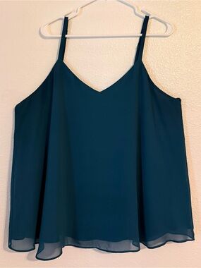 Torrid Women’s Plus Size 2 Sophie Style Teal Spaghetti Strap Tank Top Blouse